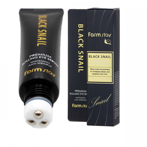 Сыворотка-роллер с муцином черной улитки для век FARMSTAY Black Snail Premium Rolling Eye Serum   25мл