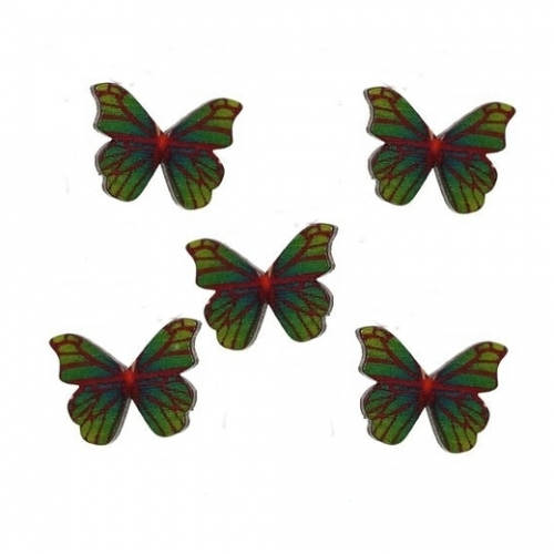 hm-297. Бабочки, зеленые, 5 шт. дерево., 10 руб/шт
