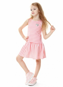 208-065-03-201 Платье детское,розовый,белый