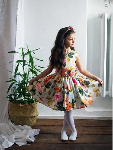 Платье для девочки Милана М-257 винтажные розы