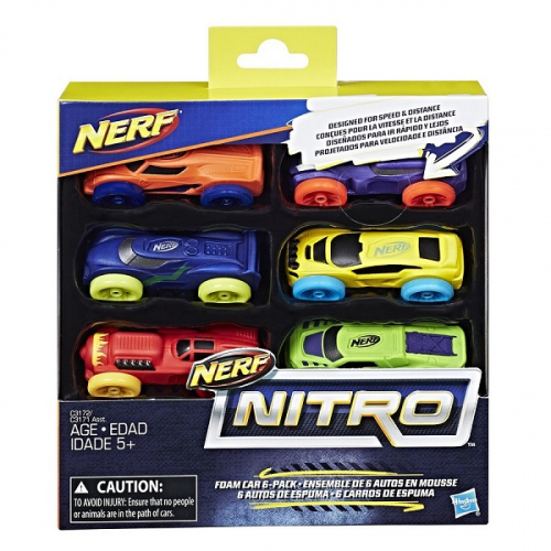 Игрушка Hasbro Nerf машинки НЁРФ НИТРО 6 штук