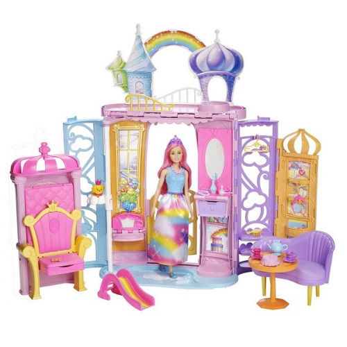 Barbie® Переносной радужный дворец