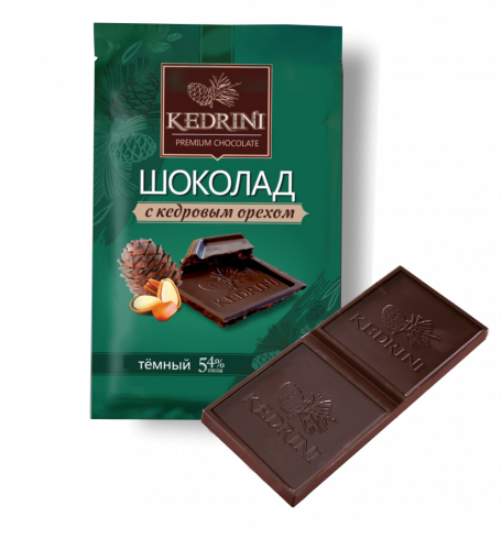 Шоколад Kedrini темный с кедровым орехом, 23 г