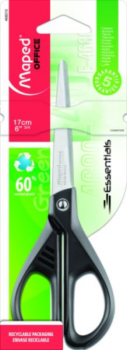 Ножницы MAPED ESSENTIALS GREEN 170 мм эргономичные ручки пластиковые