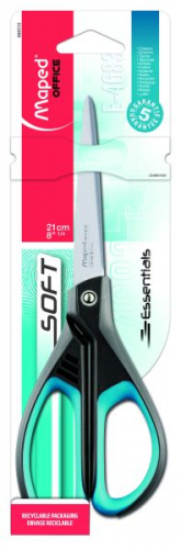 Ножницы MAPED ESSENTIALS SOFT 210 мм эргономичные ручки пластиковые с резин. вставками