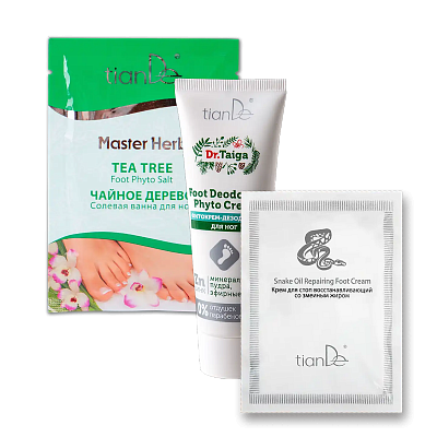АКЦИЯ! 1+1=3 Купи фитокрем-дезодорант для ног + солевую ванну для ног «Чайное дерево» – В ПОДАРОК крем для стоп восстанавливающий со змеиным жиром!