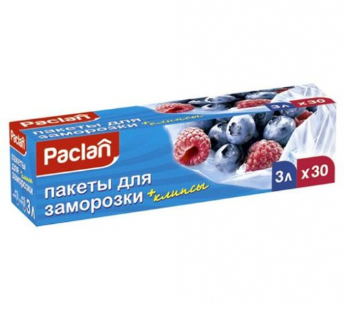 Пакеты для замораживания  3л 25 х 32см 30шт. (ПВД)