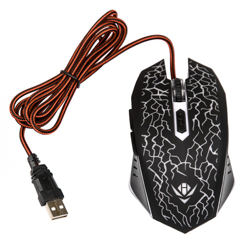 Мышь Nakatomi MOG-15U Gaming mouse - игровая, 6 кнопок + ролик, 7-ми цветная подсветка, USB, черная