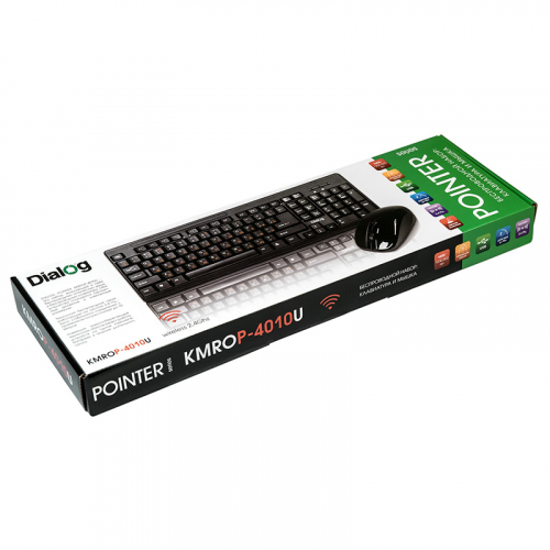 Беспроводной комплект клавиатура+мышь Dialog Kmrop-4010U BLACK Pointer RF 2.4G - USB