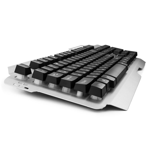 Игровой комплект клавиатура+мышь Гарнизон GKS-510G, металл, подсветка, черный/серый, антифантомные