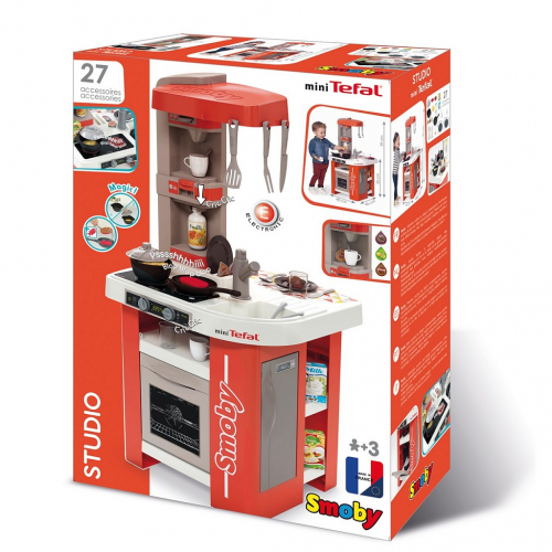 Игровой набор SMOBY кухня Tefal Studio красная, 27 пр. [артикул: 311042]