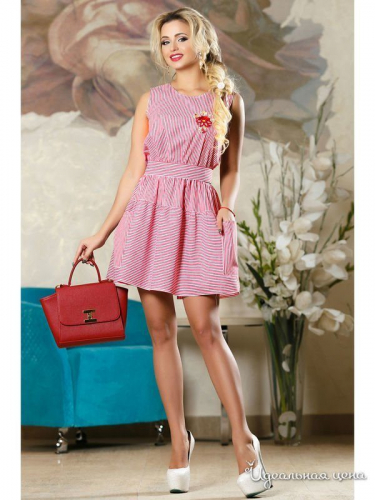 Платье Seventeen 2178, бело-красная полоска (XL)