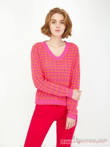 Пуловер Klingel 576973, розовый, оранжевый, полоска (38)