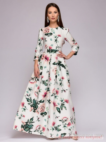 Платье 1001 DRESS DM01263WH, белый (цветочный принт) (XS)
