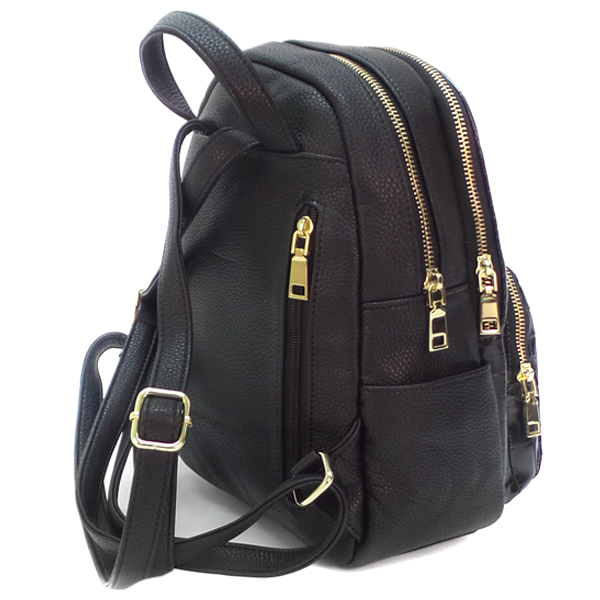 СКИДКА. Рюкзак Borgo Antico. Экокожа с тиснением. D 1802 black