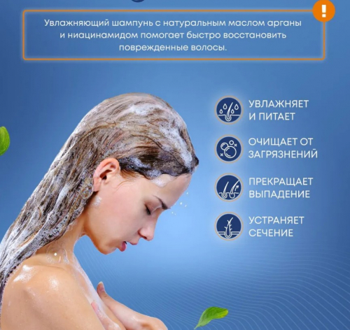 900рDEOPROCE ARGAN THERAPY MOIST SHAMPOO Увлажняющий шампунь для волос с аргановым маслом 1000мл