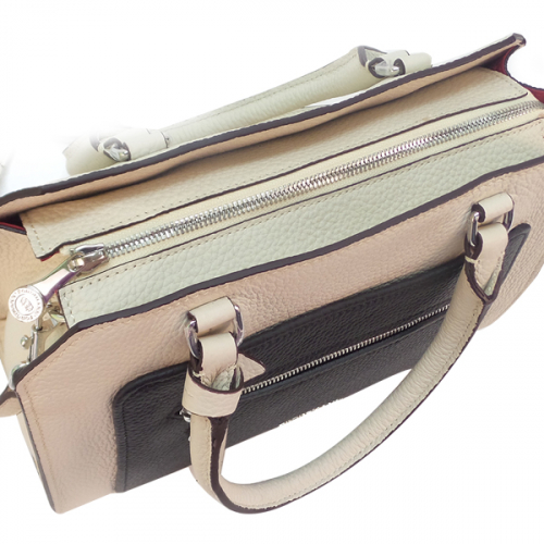 СКИДКА. Женская сумка BA Forstmann. Кожа. F-P 107 beige/black