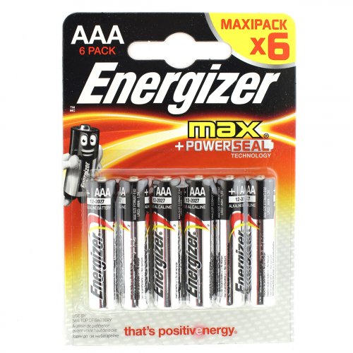 Батарейка ENERGIZER Industrial/MAX ААA 1.5V/LR03 (6 шт.) (Щелочной элемент питания)