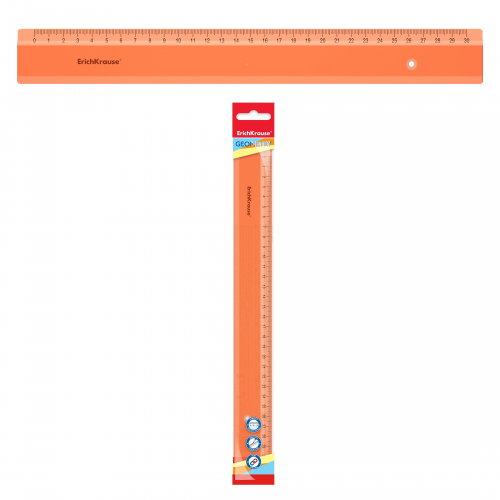 45р. 60р.Линейка пластиковая  ErichKrause® Neon, 30 см, оранжевый, в флоупаке