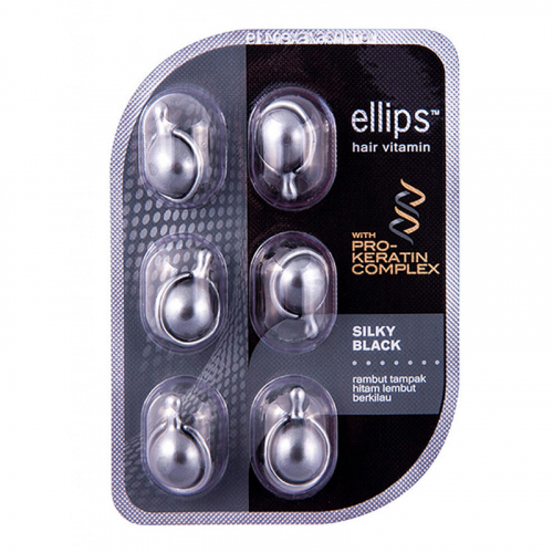 Ellips PRO-KERATIN COMPLEX Silky Black, 6 капсул — для темных волос