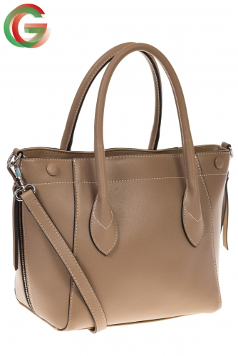 Handbag из натуральной кожи бежевого цвета 6026MK5