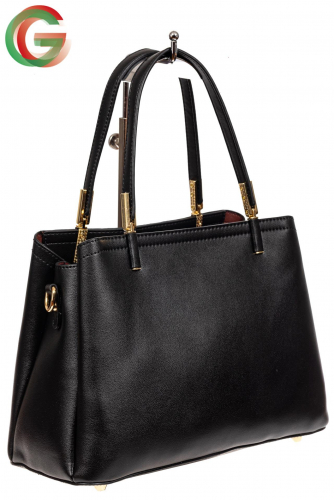 Классическая сумка тоут-шоппер из эко-кожи, цвет черный