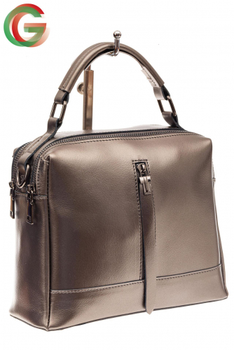Женская сумка кросс-боди из натуральной кожи, цвет бронза