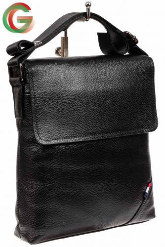 Мужская сумка-планшет из натуральной кожи, цвет черный