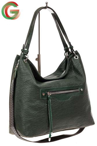 Большая женская сумка из искусственной кожи, цвет зеленый