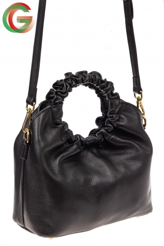 Сумка женская ring-bag из натуральной кожи, цвет черный