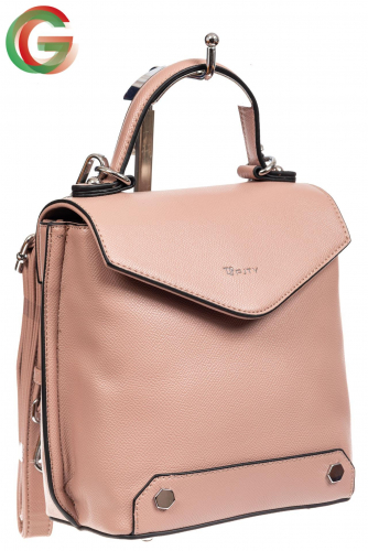 Сумка-рюкзак трансформер из эко-кожи, цвет розовый