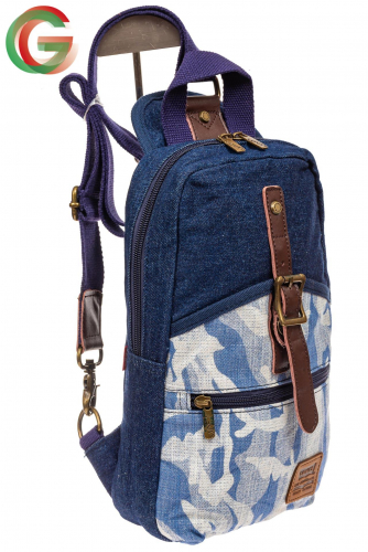 Текстильный слинг-рюкзак для мужчин, цвет синий