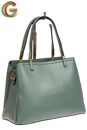 Классическая сумка тоут-шоппер из эко-кожи, цвет зеленый