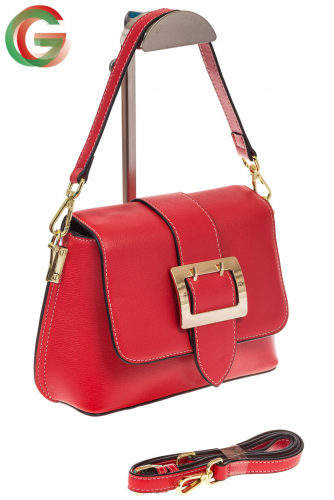 Маленькая сумка-почтальонка красного цвета 3033