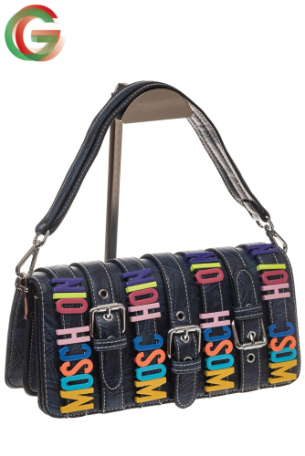 Модная сумка багет из искусственной кожи, цвет синий