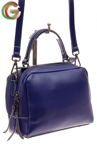 Женская сумка кросс-боди из натуральной кожи, синяя