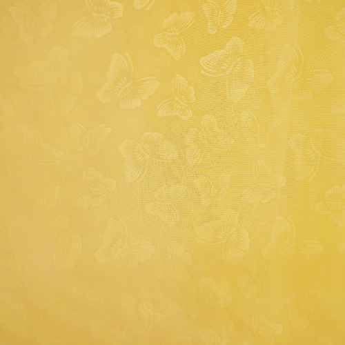 Штора вуаль с тиснением бабочки 300*260 см светло-желтый
