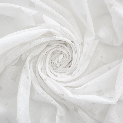 Штора Тюль деворе ”Цветы”белый 300*275