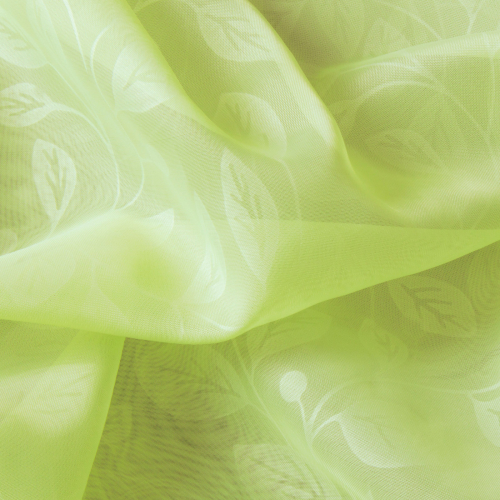 Штора вуаль с тиснением листья 500*260 см светло-зеленый