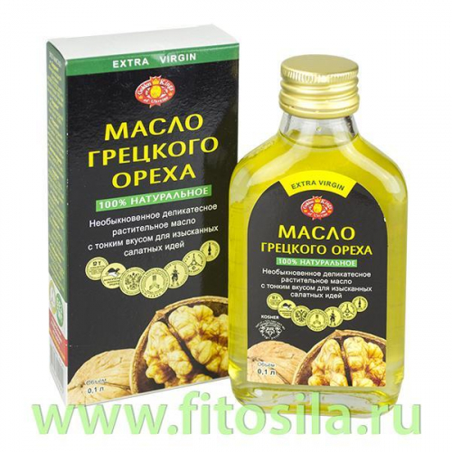 Грецкого ореха масло пищевое нерафинированное 0,1 л, ТМ 