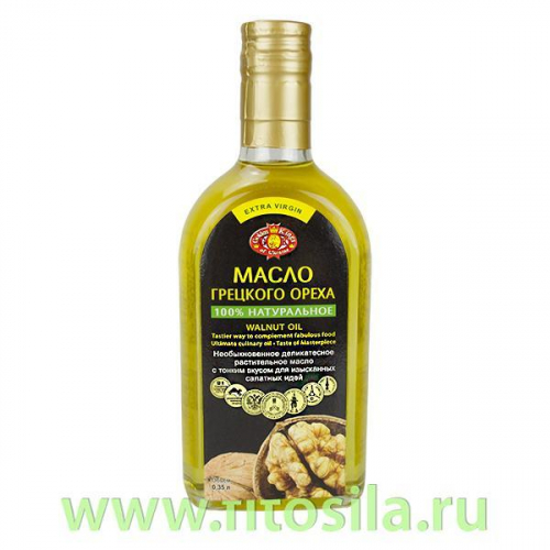 Грецкого ореха масло пищевое нерафинированное 0,35 л, ТМ 