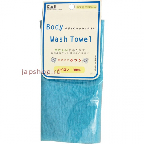 Body Wash Towel Мочалка для тела средней жесткости (голубая), 30х100 см (4901601273007)
