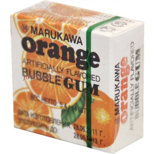 Marukawa Жевательная резинка со вкусом апельсина 5,4 гр., (4 шарика по 1,35 гр.) (49437300)