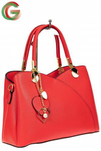 Женская сумка тоут из экокожи, цвет красный