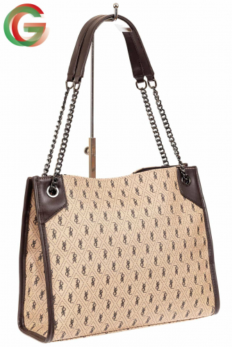 Женская сумка шоппер из искусственной кожи, цвет бежевый