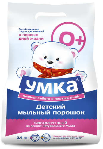 Порошок стиральный  детский УМКА (бесфосфатный), 2,4 кг.*6* БМ (упак (6))				