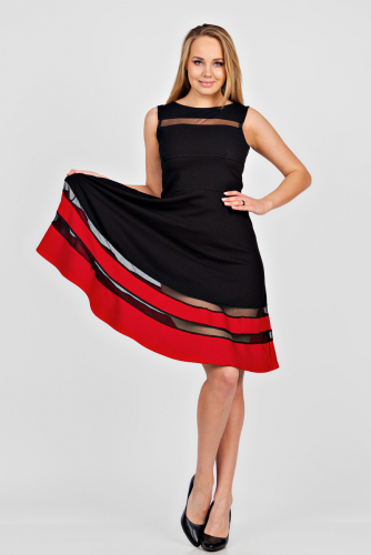 Платье П 170 (Черно-красное)