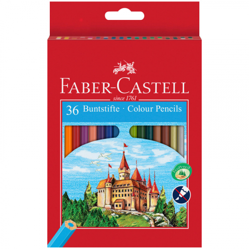 Карандаши цветные Faber-Castell, 36цв., заточен., картон, европодвес 286243