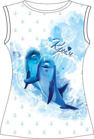 Подростковая футболка Дельфин акварель (L)
