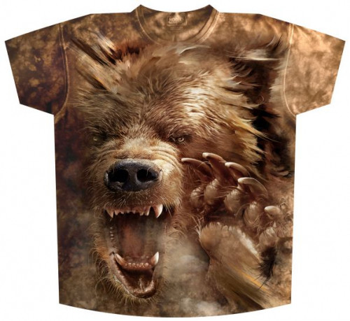 Мужская футболка Медведь злой KP127